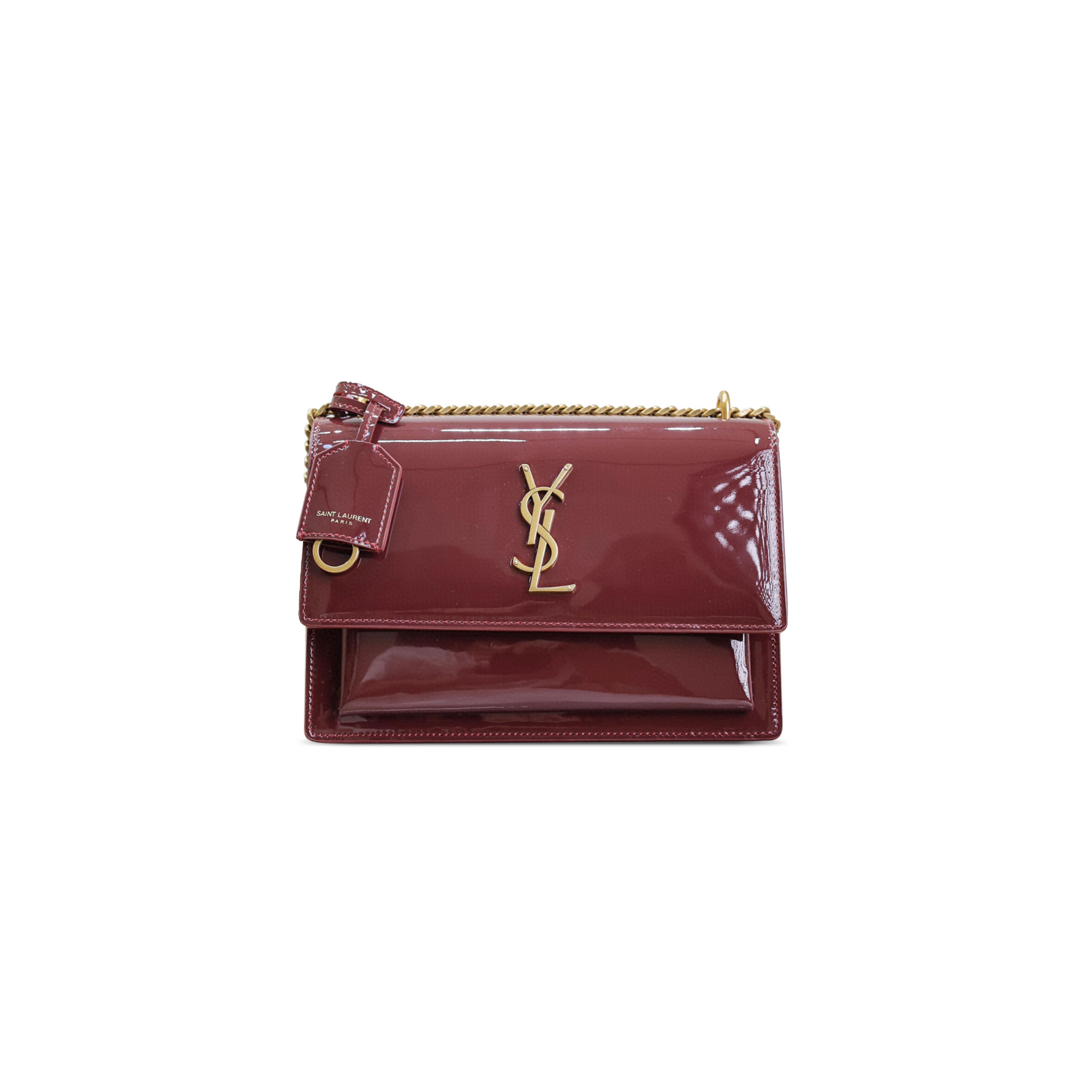 YSL SUNSET MEDIUM IN PATENT LEATHER 422906 (22*16*8cm)